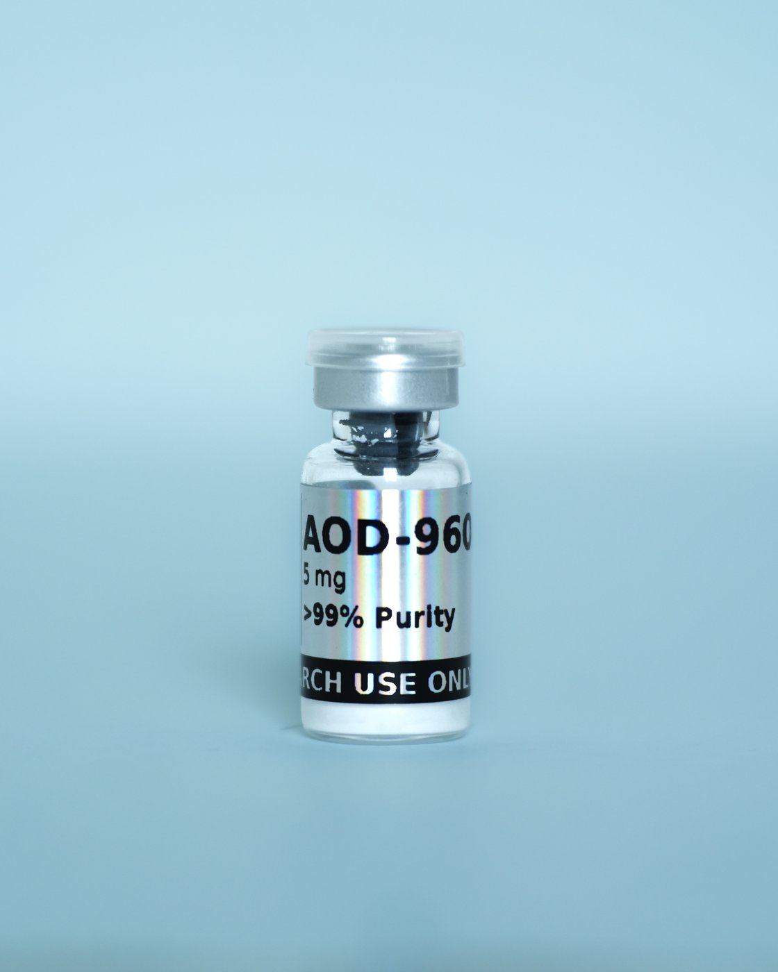 AOD-9604 Research Peptide — sealed vial, label detail