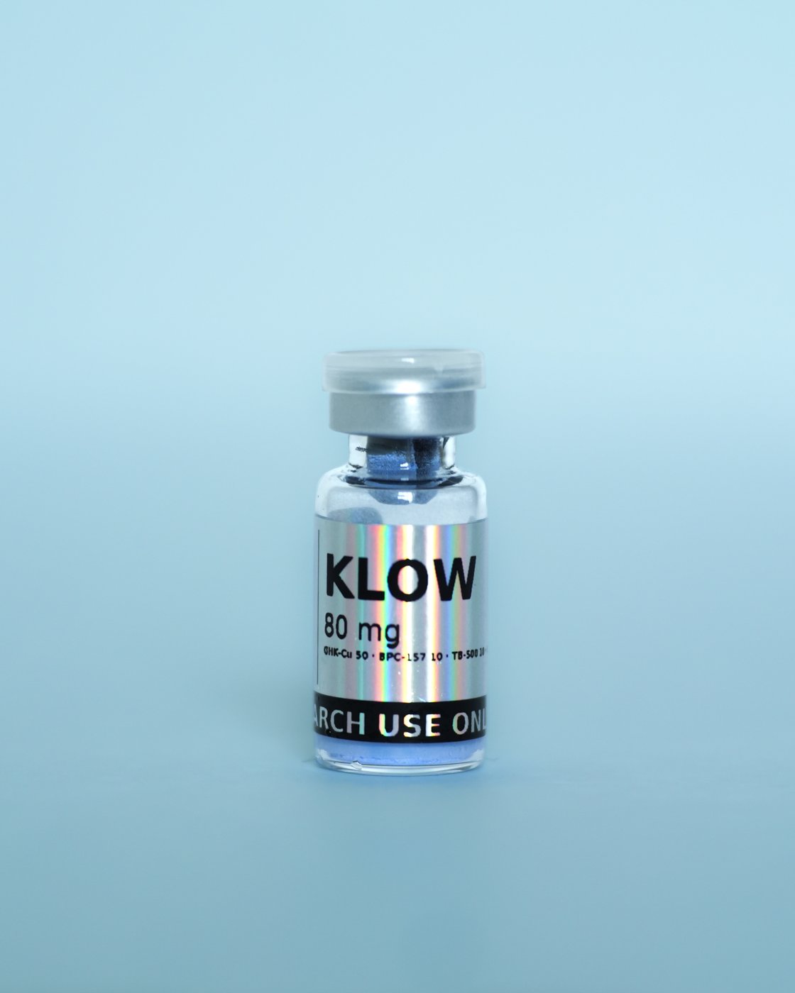 BPC-157 + GHK-Cu + TB-500 + KPV Blend Research Peptide — sealed vial, label detail