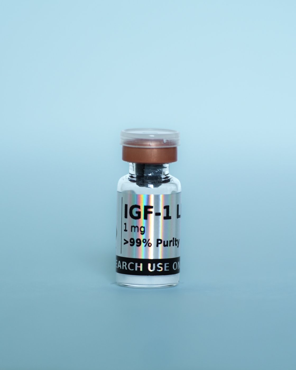 IGF-1 LR3 Research Peptide — sealed vial, label detail