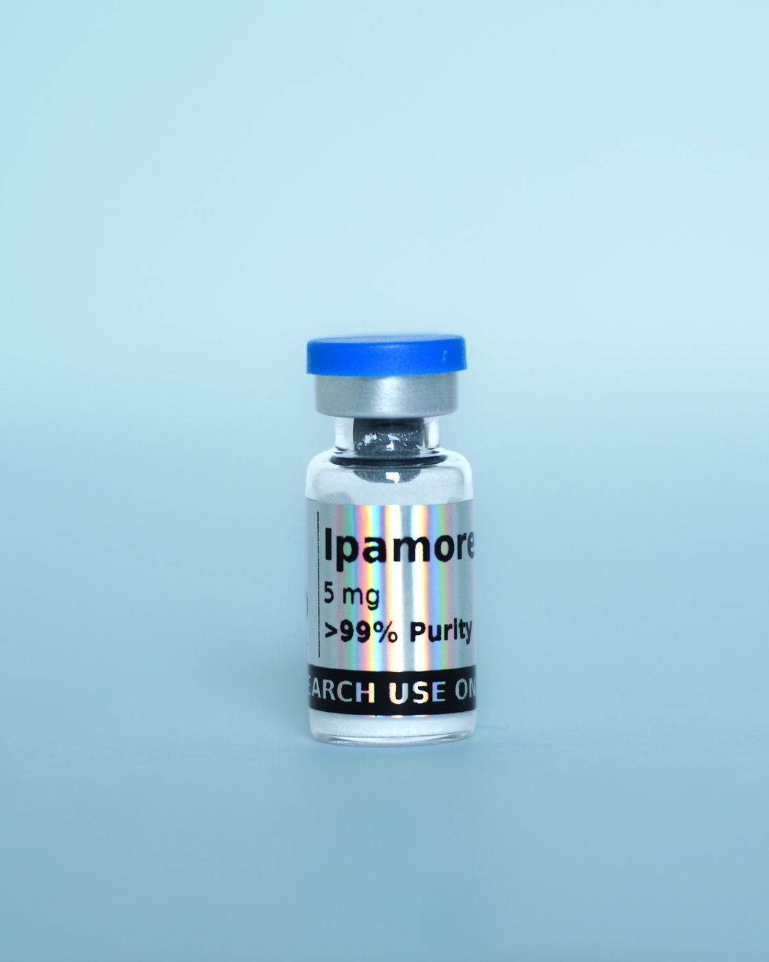 Ipamorelin Research Peptide — sealed vial, label detail