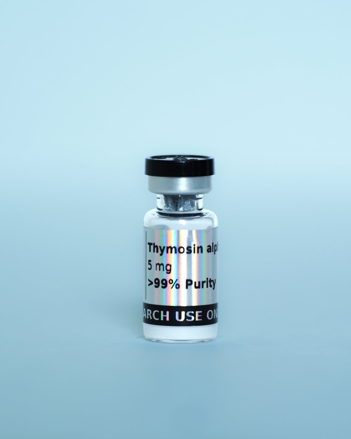 Thymosin Alpha-1 Research Peptide — sealed vial, label detail